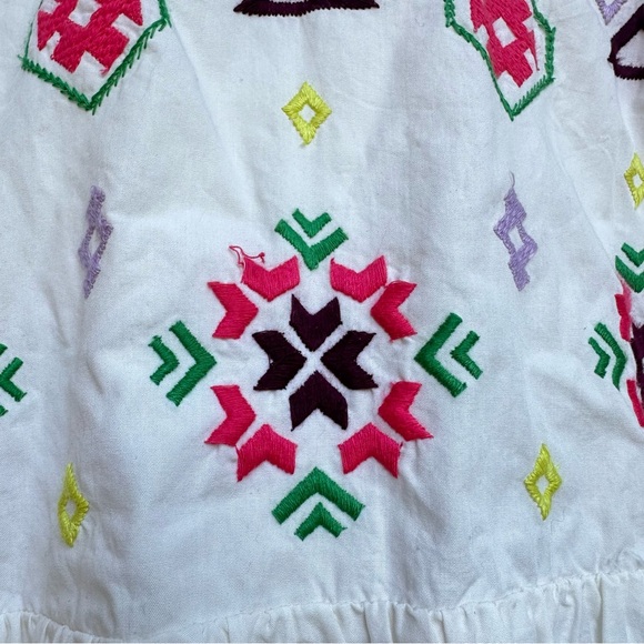 Anthropologie NWT Dress White Embroidered Bohemian XL Colorful - Picture 4 of 9